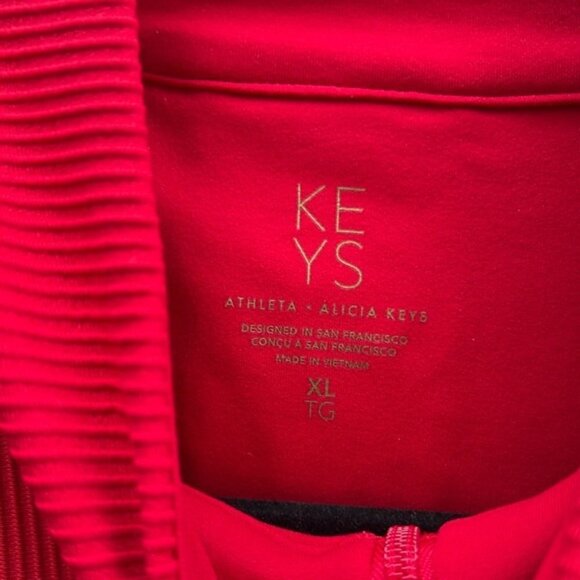 Athleta X Alicia Keyes Goddess Full Length Red Ribbed Zip Jumpsuit - Picture 9 of 16